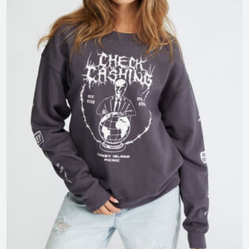 Coney Island Picnic Check Cashing Crew Neck Sweater Organic Cotton